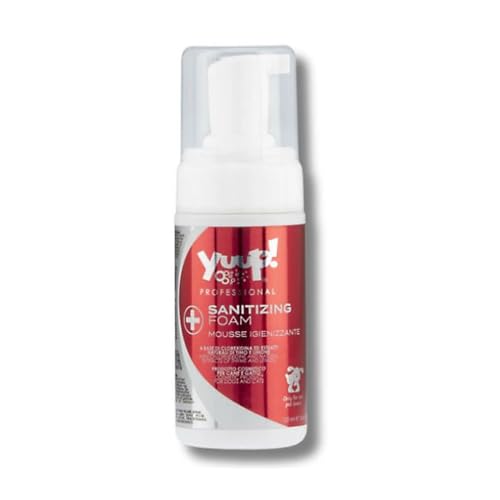 【ペット用 イタリア製 衛生用品】yuup! サニタイジングフォーム 100ml 泡タイプ お手入れ 犬用 猫用 天然素材 ケア用品 ヘアケア 毛 ブラッシング 肌に優しい 毛玉防止 静電気 抗菌 消毒 敏感肌 皮膚トラブル 皮膚炎 衛生用品 すすぎ不要