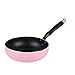 YIMINGYANG Różowy rondel, wymieszaj patelnie, patelnia na głębokie patelnię z bazą indukcyjną ze stali nierdzewnej, 26cm nietopcy wok