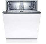 Bosch SGV4HTX31E Serie 4 Geschirrspüler Vollintegriert, 60 cm breit, Besteckkorb, Silence Programm besonders leise, Extra Trocknen auf Knopfdruck, InfoLight roter Lichtpunkt am Boden