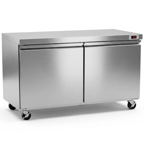 Image of 48.2 inch W Sandwich Salad Prep Table Refrigerator Commercial Refrigerator with 16 Pans Stainless Steel Fan Cooling Kitchen Equipment