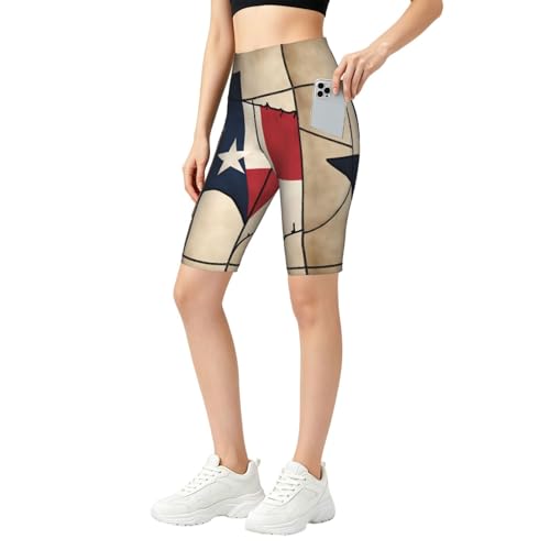 Short de sport Texas femme cycliste taille haute mi-cuisse à poches