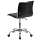 Flash Furniture Drehstuhl, niedrige Rückenlehne, ohne Armlehnen, gerippte Struktur, Metall, schwarzes Vinyl, Chrom-Gestell, 1 Stück