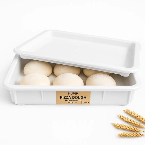 KUPIP Pizza Dough Proofing Box Commercial Quality with lid - 1 box and 1 lid Included. Stackable and Perfect to use as Pizza dough proofing container or bread proofing box (17.50 x 13 Inches) x1