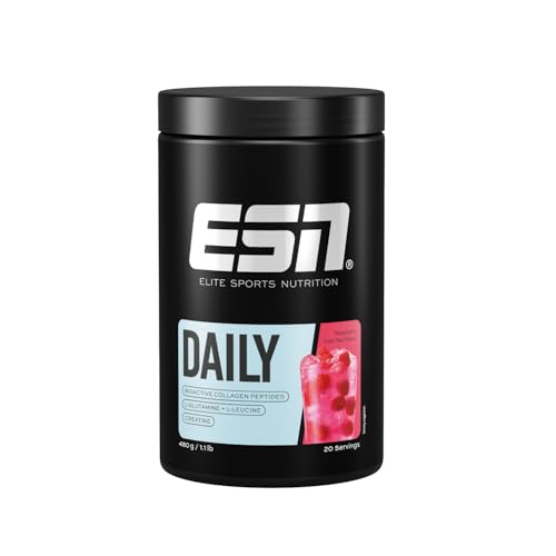 ESN Daily, Raspberry Iced Tea, 480 g, mit Glutamin, Creatin, Collagen & L-Leucin - made in Germany