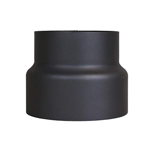 LANZZAS Rauchrohr Ofenrohr Reduzierung Ø 150 mm auf Ø 130 mm in schwarz Kaminofen Rohr Reduktion Ofenrohrreduzierung