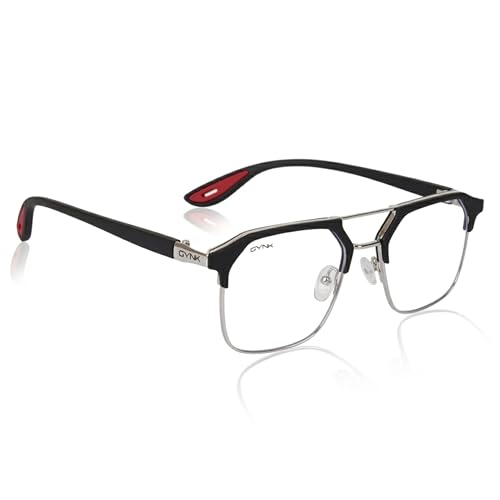 Image of GYNK Square Frame Sunglasses for Men | Premium Metal Frame Sunglasses | Fashion Eyewear for Driving, Travel, Riding, Outdoor Activities, Beach & Daily Wear