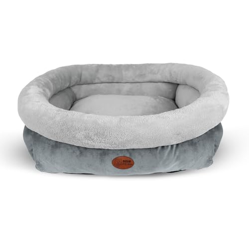 PATAM Cuccia per Cani e Gatti, Lettino Sfoderabile Morbido e Antiscivolo, Kira Grigio, Extra-Large 90x65x23 cm