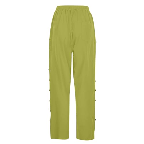 Striped Linen Pants for Women 2025 Plus Size Trendy Summer Straight Leg Casual Elastic Waist Cropped Beach Trousers3