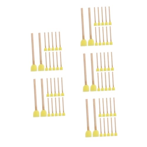 DIYEAH 150 Piezas Pinceles de Esponja Redondos para Mango de Madera Herramientas de Pintura DIY para Creatividad Casa Escuela y Clases de Arte