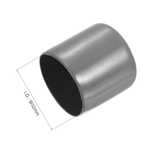 Image of uxcell 4pcs Rubber End Caps 43mm ID Vinyl Round End Cap Cover Screw Thread Protectors Dark Grey, 40mm Height