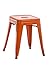 Panchetto Multiuso Armin in Metallo I Sgabello Industriale Impilabile I Sgabello Fisso Urban da Cucina Alt. 46 CM I Carico Max 200 kg, Colore:Arancione