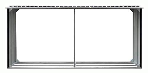 Log Rack & Carrier Accessory, Garden Log Storage Shed Galvanized Steel 129.9\"x36.2\"x60.2\" Anthracite - Thumbnail 2