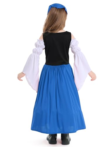 Vestido medieval princesa infantil para niñas 10-12 años miniatura 4