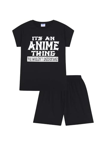 ThePyjamaFactory Its an Anime Thing You Wouldnt Understand Short Cotton Pyjamas (11-12 Years) Black