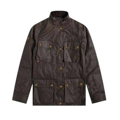 Belstaff Fieldmaster Jacket Waxed Cotton (FR/ES, Números, 52, Regular, Regular, Verde)