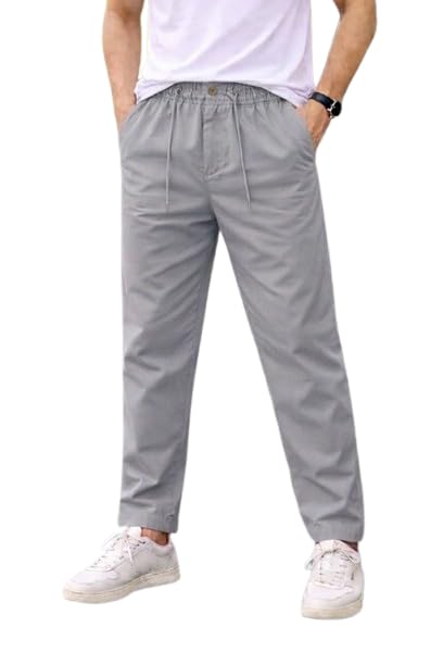 kristyle Men Cotton Linen Joggers – Breathable Lightweight Casual Track Pants for Men Comfortable Stretchable Jogger Pants Gym Travel Lounge Bottom Wear-picture-12