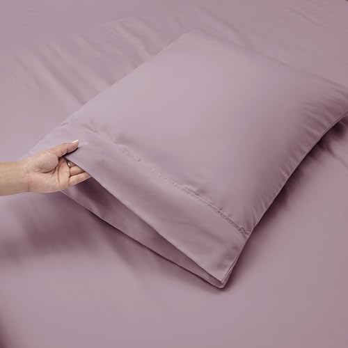 Image of Nestl King Size Sheet Set, 4 Piece Extra Deep Pocket (18-24 inches), Microfiber, Hotel Luxury, Soft, Breathable, Wrinkle-Free, Easy to Care, Dusty Purple
