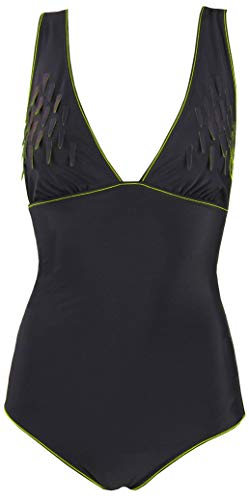 Red Point Beachwear, Mujer, Bañador, Especial, Talca, Talla ESP: 85, Negro/Amarillo Fluor