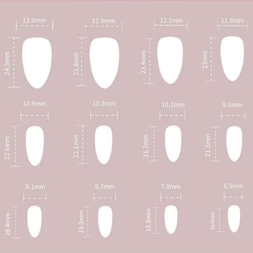 Image of Small Flower Press on Nails Nude Full Cover Fake Nails Medium Almond False Nails with Design Spring Summer Nail Reusable Artificial Acrylic Stick on Nails for Women Manicure 24Pcs