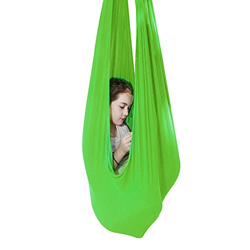 QHY Interior Terapéutico Swing De Terapia Yoga Aéreo Columpio De Terapia Integración Sensorial Al Aire Libre para Niños Autismo TDAH SPD Aspergers (Color : Grass Green, Size : 100x280CM/39x110in) Cover