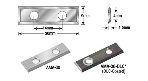 Amana Tool - AMA-30 Solid Carbide 4 Cutting Edges Insert Knife General Purpose Wood, Chipb