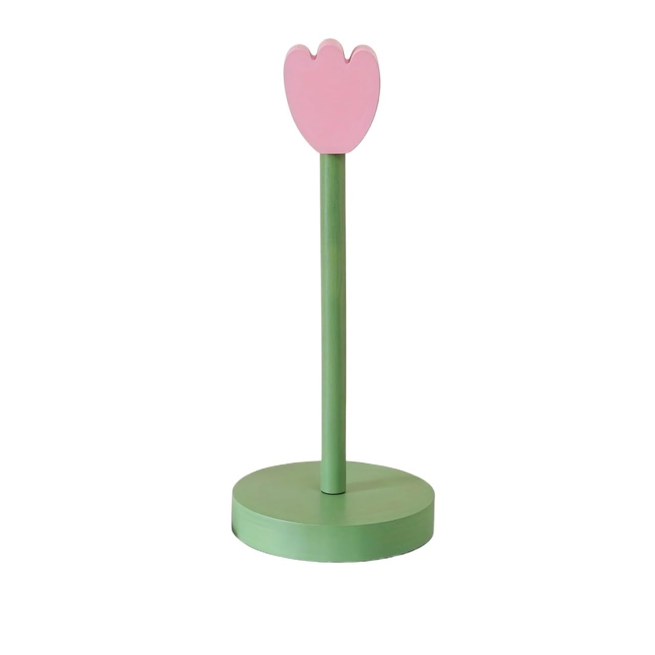 Soporte para toallas de papel de madera vertical, organizador con base redonda