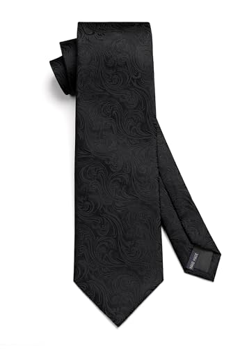 Image of HISDERN Ties for Men Paisley Floral Tie Handkerchief Classic Woven Business Formal Necktie and Pocket Square Set Wedding