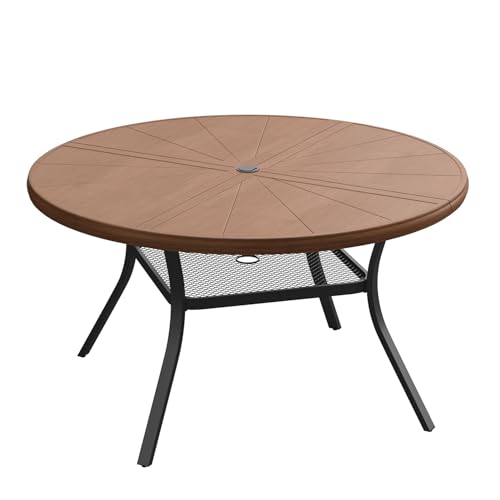 Round Aluminum Outdoor Dining Table: Durable Elegance for Your Patio Space 6 ARKOST Outdoor Patio Round Dining Table for 6, 47.3