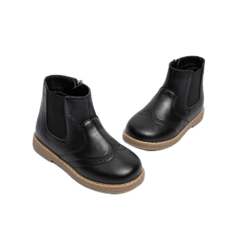 Boys Girls Classic Side Zipper Ankle Boots Pu Leather Fall Winter Dress Booties for Toddler/Little Kid