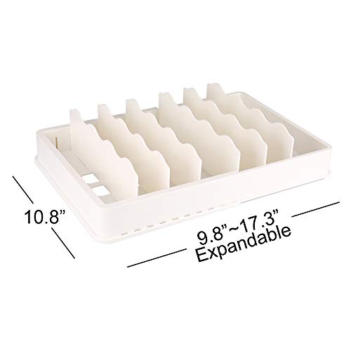 SWOMMOLY Expandable Food Storage Container Lid Organizer, Includes 6 Adjustable Dividers, 30 Preprinted and Blank Writable Labels, White - Thumbnail 3