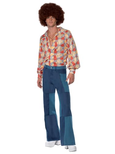 Smiffys Costume rétro années 70, chemise et pantalon patchwork jean's Halloween