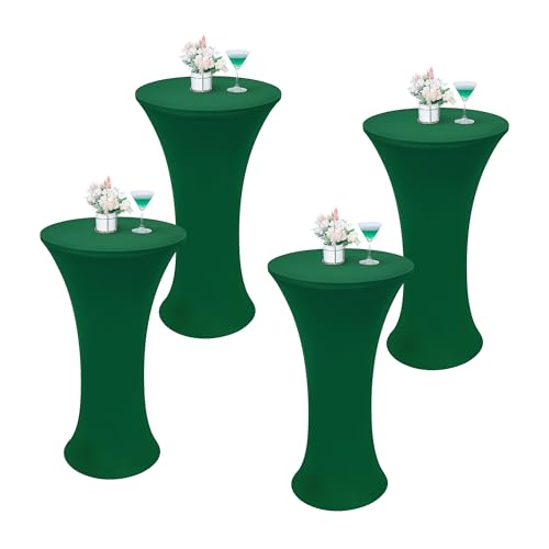 Wolkemer 4PCS 24x43 Inch Fitted Cocktail Tablecloth, Cocktail Table Cover