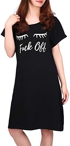 Womens Sleepwear Cotton Nightgowns Short Sleeve Sleepshirt Print Night Shirt S-5X