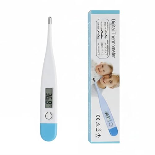 LEPZUR1 Thermomètre Clinique Numérique, Indicateur de Fièvre, Adapté pour Nourrissons, Enfants et Adultes, pour Mesure dans la Bouche, Rectum et Aisselle