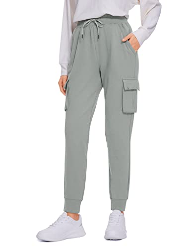 Crz Yoga Womens Sweatpants Lightweight Cotton Cargo Joggers With 6 Pockets High Waisted Super Soft Casual Sweat Pants Sterling Small #TOP18