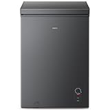 SAMKYO 冷凍庫 100L 上開き式 家庭用 急速冷凍-28℃ 8段階温度調節 バスケット2個付き 大容量 小型 コンパクト 静音設計 セカンド冷凍庫 冷凍ストッカー ZC100 グレー