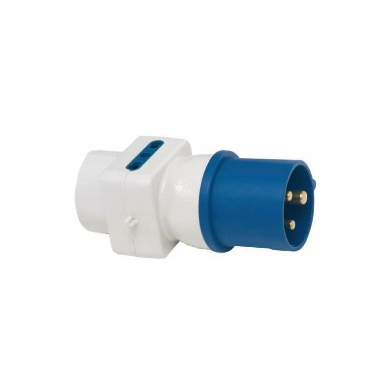 Adaptador de enchufe industrial CEE 16 A, toma Schuko + bipaso 10/16 A 250 V