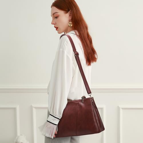 Image of Women's Purses Medium Top Handle Shoulder Hobo Tote Leather Handbag