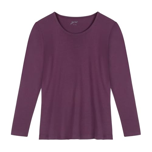 Image of Brix Girls' Long Sleeve Tees - 100% Cotton Tagless 4 -Pack Crew Neck Super Soft Cotton T Shirts.