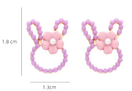Cute Easter Bunny Rabbit Earrings Pearl Flower Easter Bunny Earrings Rhinestone Carrot Rabbit Stud Earrings Lovely Easter Jewelry Gifts2
