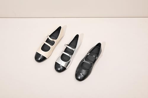 Ballet Flats Shoes for Women Fashion Double Buckle Mary Jane Shoes Comfortable Round Toe Flats with Adjustable Strap4
