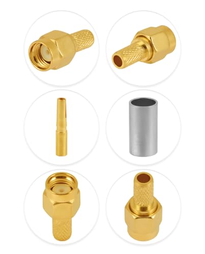 10 conectores RP SMA macho para cable coaxial miniatura 6