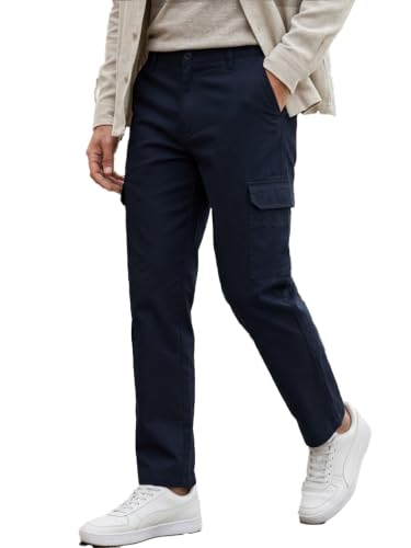 Image of Urbano Fashion Men's Khaki Regular Fit Solid Cargo Chino Pant with 6 Pockets