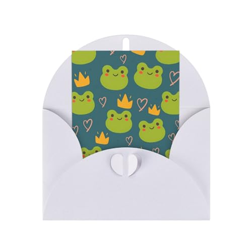 カエル (2)3 誕生日グリーティングカード 封筒付きクリスマスバースデーカード White