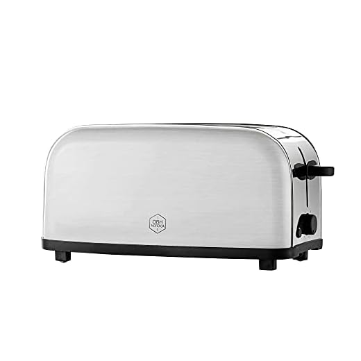 OBH NORDICA 2268 Manhattan 4 Brödrost Rostfritt Stål 4 Skivor Auto Centrering Stoppfunktion Smultråg 1400 W