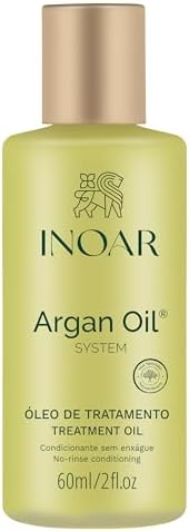 Inoar, Óleo de Argan 60ml – Tratamento Nutritivo e Antifrizz, Hidratação Profunda, Brilho Imediato, Proteção Térmica, Para Todos os Tipos de Cabelo