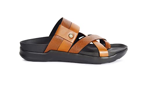 Image of COPPER Men's Genuine Leather Slipper - Flat Chappal cum Thong Sandal - For Daily Use Outdoor Indoor Formal Office Home Ethnic Casual Wear