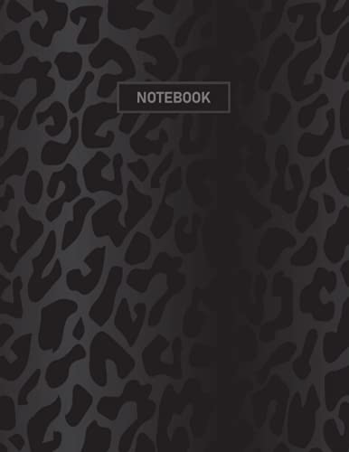 Black-Leopard Print Composition Notebook: Wide Ruled Line Paper, Cheetah Journal ,120 Pages - Large 8.5 x 11