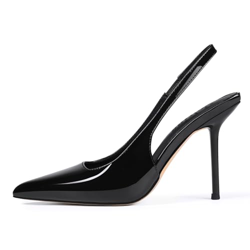 Pointed Toe Slingback Heels for Women High Stiletto Pumps Comfortable Closed Toe Backless Dress Shoes2