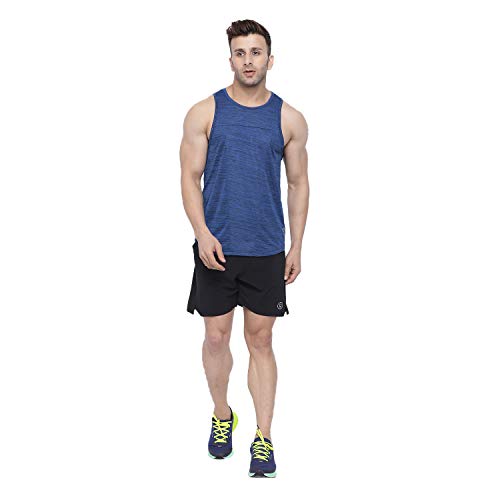 Image of CHKOKKO Men Polyester Printed Gym Co-Ord Sets Sleeveless Tank Top With Shorts